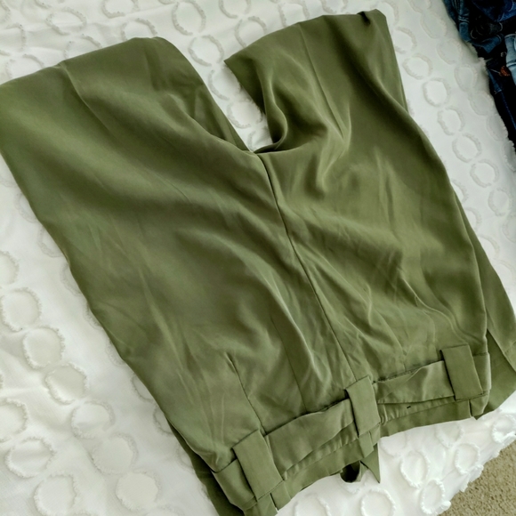 Express high rise green sashed ankle pant size 00 - Picture 5 of 5